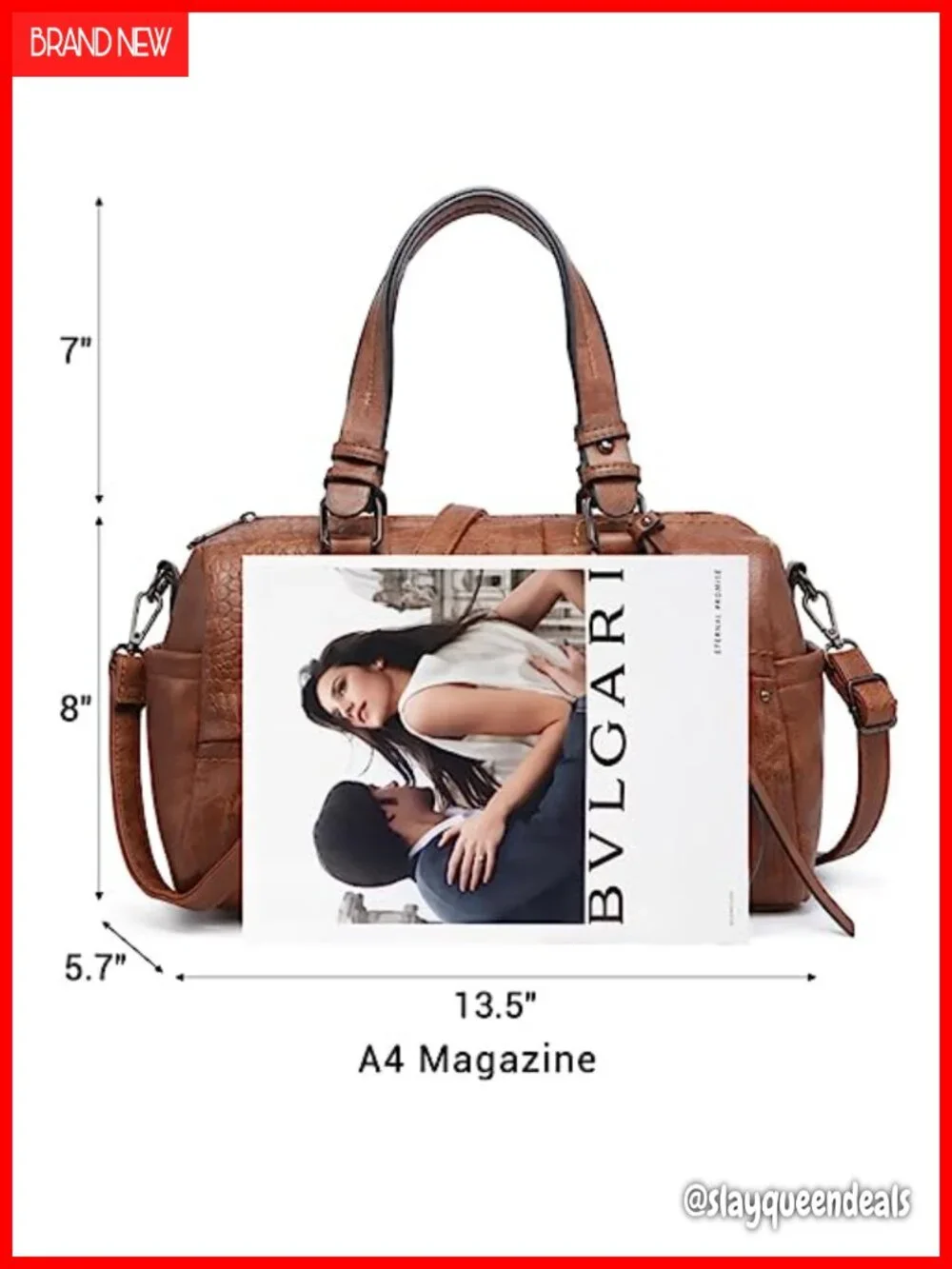 Vegan Leather Barrel Satchel Large Hobo Top Handle Work Tote Purse